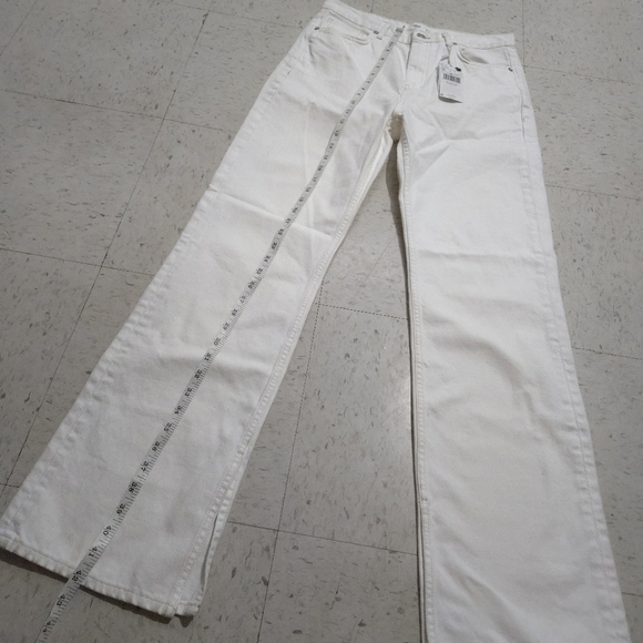 MNG |  White Straight Leg Jeans Crisp Minimalist Style , Miranda - Picture 11 of 13